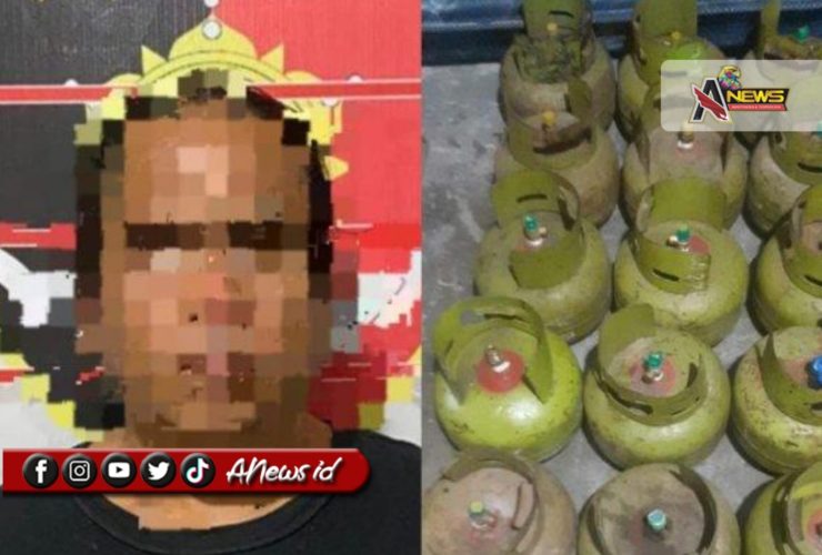 (Foto: RB beserta barang bukti 15 buah gas LPG 3 Kilogram/Ist)