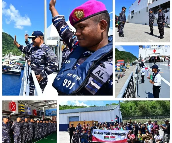KRI WSH-991 Lanjutkan Pelayaran Satgas Post Visit 2024 Menuju Papua New Guinea